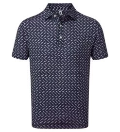 FootJoy Men's Leaping Dolphins Print Lisle Golf Polo Shirt -All Golf Shop 0074792 footjoy mens leaping dolphins print lisle golf polo shirt