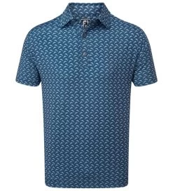 FootJoy Men's Leaping Dolphins Print Lisle Golf Polo Shirt -All Golf Shop 0074797 footjoy mens leaping dolphins print lisle golf polo shirt