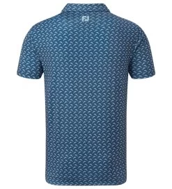 FootJoy Men's Leaping Dolphins Print Lisle Golf Polo Shirt -All Golf Shop 0074798 footjoy mens leaping dolphins print lisle golf polo shirt