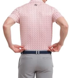 FootJoy Men's Leaping Dolphins Print Lisle Golf Polo Shirt -All Golf Shop 0074805 footjoy mens leaping dolphins print lisle golf polo shirt