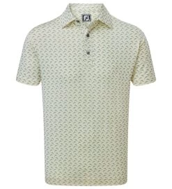 FootJoy Men's Leaping Dolphins Print Lisle Golf Polo Shirt
