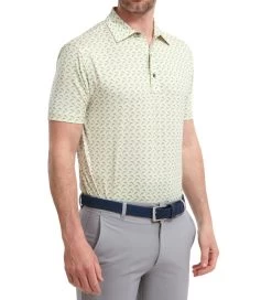 FootJoy Men's Leaping Dolphins Print Lisle Golf Polo Shirt -All Golf Shop 0074809 footjoy mens leaping dolphins print lisle golf polo shirt