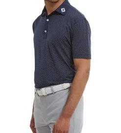 FootJoy Men's Diamond Dot Print Lisle Golf Polo Shirt -All Golf Shop 0074818 footjoy mens diamond dot print lisle golf polo shirt