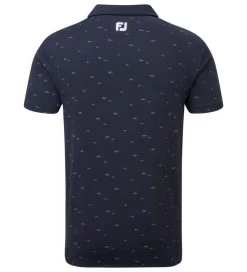 FootJoy Men's School Of Fish Print Lisle Golf Polo Shirt -All Golf Shop 0074829 footjoy mens school of fish print lisle golf polo shirt