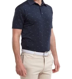 FootJoy Men's School Of Fish Print Lisle Golf Polo Shirt -All Golf Shop 0074831 footjoy mens school of fish print lisle golf polo shirt