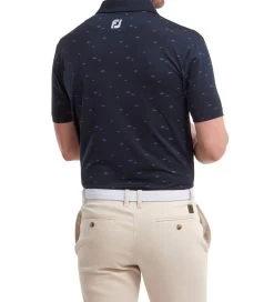 FootJoy Men's School Of Fish Print Lisle Golf Polo Shirt -All Golf Shop 0074833 footjoy mens school of fish print lisle golf polo shirt
