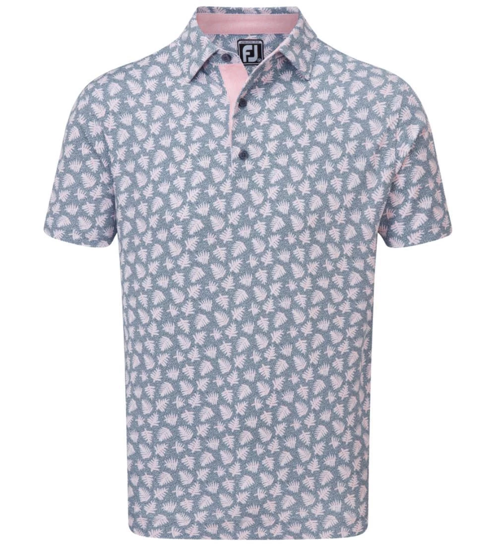 FootJoy Men's Shadow Palm Print Golf Polo Shirt 3 FootJoy Men's Shadow Palm Print Golf Polo Shirt - Image 3
