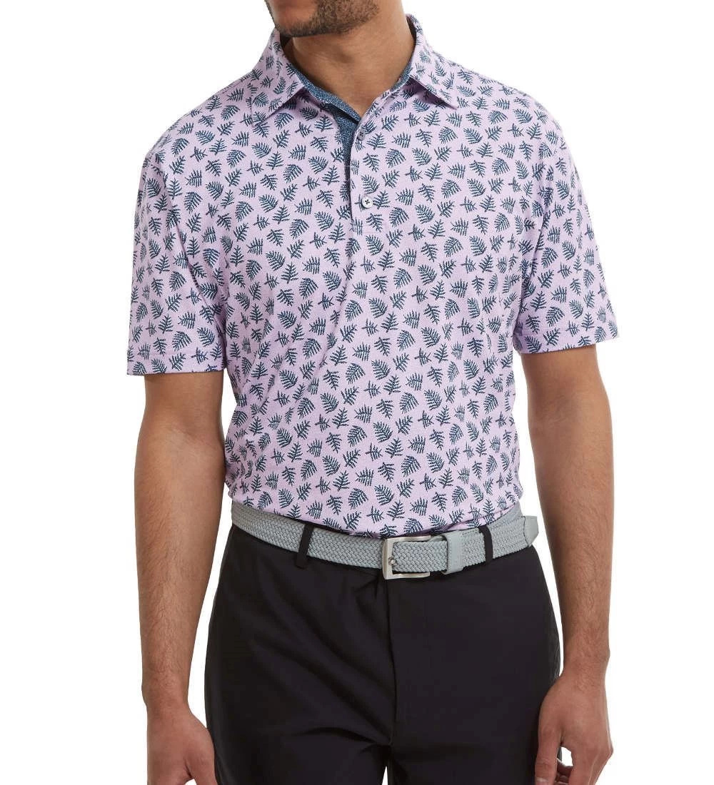 FootJoy Men's Shadow Palm Print Golf Polo Shirt 5 FootJoy Men's Shadow Palm Print Golf Polo Shirt - Image 5