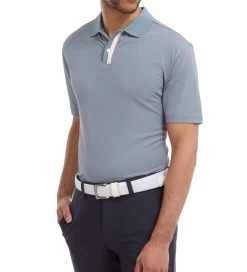 FootJoy Men's Solid Stripe Placket Pique Golf Polo Shirt -All Golf Shop 0074906 footjoy mens solid stripe placket pique golf polo shirt