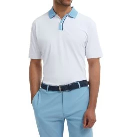 FootJoy Men's Solid Stripe Placket Pique Golf Polo Shirt -All Golf Shop 0074907 footjoy mens solid stripe placket pique golf polo shirt