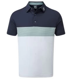 FootJoy Men's Colour Block Pique Golf Polo Shirt