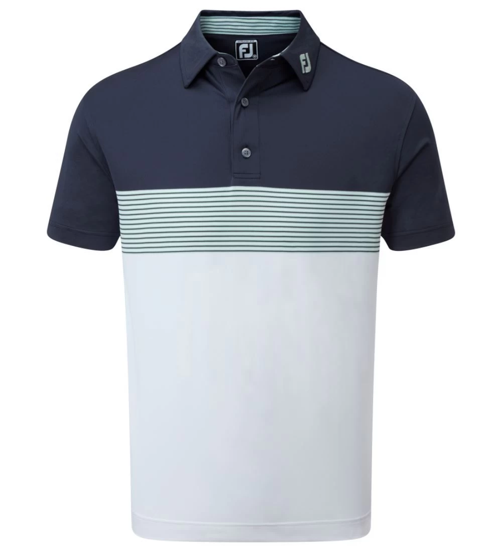 FootJoy Men's Colour Block Pique Golf Polo Shirt 1 FootJoy Men's Colour Block Pique Golf Polo Shirt