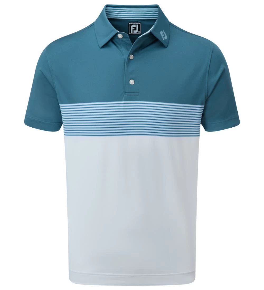 FootJoy Men's Colour Block Pique Golf Polo Shirt 3 FootJoy Men's Colour Block Pique Golf Polo Shirt - Image 3