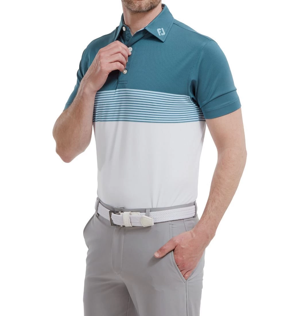 FootJoy Men's Colour Block Pique Golf Polo Shirt 11 FootJoy Men's Colour Block Pique Golf Polo Shirt - Image 11