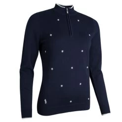 Glenmuir Ladies Paige Embroidered Cotton Golf Sweater -All Golf Shop 0075625 glenmuir ladies paige embroidered cotton golf sweater