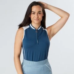 Swing Out Sister Ladies Esme Sleeveless Golf Polo Shirt -All Golf Shop 0077941 swing out sister ladies esme sleeveless golf polo shirt