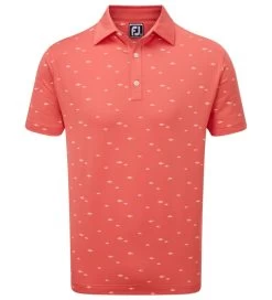 FootJoy Men's School Of Fish Print Lisle Golf Polo Shirt -All Golf Shop 0078855 footjoy mens school of fish print lisle golf polo shirt