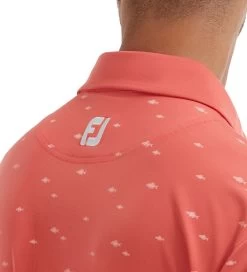 FootJoy Men's School Of Fish Print Lisle Golf Polo Shirt -All Golf Shop 0078859 footjoy mens school of fish print lisle golf polo shirt