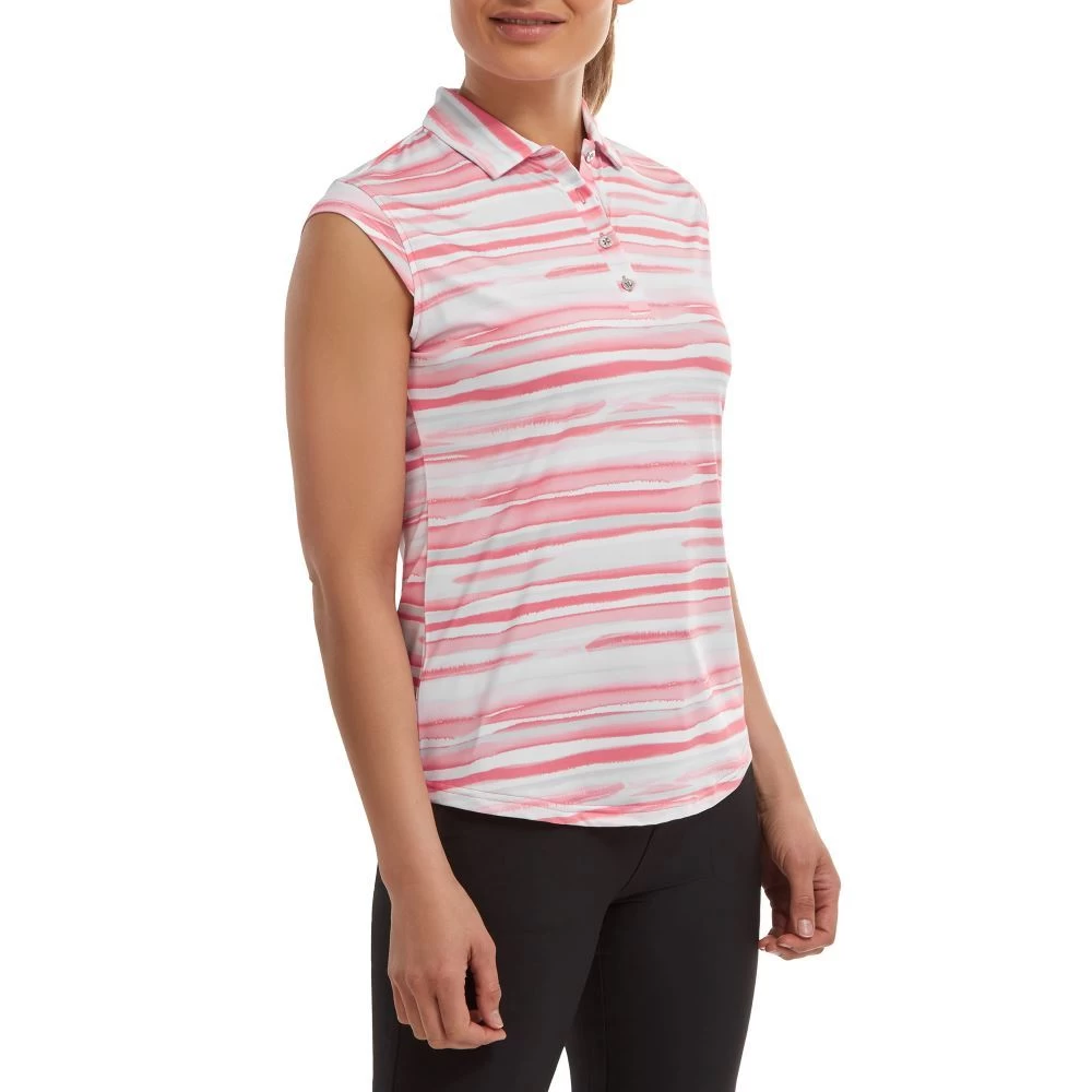 FootJoy Ladies Watercolour Lisle Golf Polo Shirt 2 FootJoy Ladies Watercolour Lisle Golf Polo Shirt - Image 2