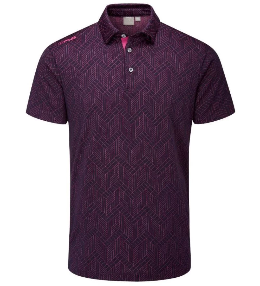 PING Men's Cubic Jacquard Golf Polo Shirt 2 PING Men's Cubic Jacquard Golf Polo Shirt - Image 2